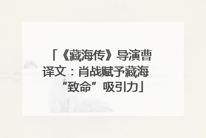 《藏海传》导演曹译文：肖战赋予藏海“致命”吸引力