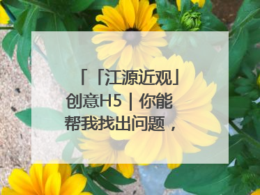 「江源近观」创意H5｜你能帮我找出问题，赢取勋章吗？
