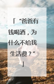 “爸爸有钱喝酒，为什么不给我生活费？”
