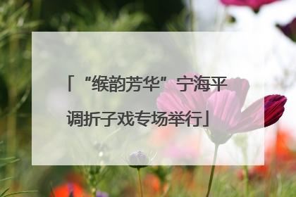 “缑韵芳华”宁海平调折子戏专场举行
