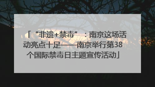 “非遗+禁毒”：南京这场活动亮点十足——南京举行第38个国际禁毒日主题宣传活动