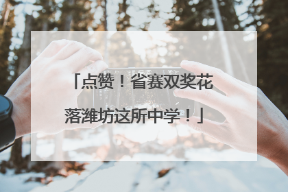 点赞！省赛双奖花落潍坊这所中学！
