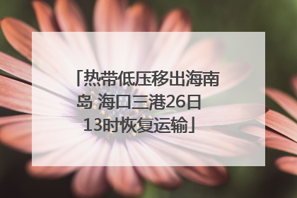 热带低压移出海南岛 海口三港26日13时恢复运输