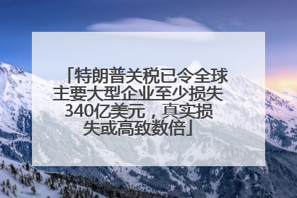 特朗普关税已令全球主要大型企业至少损失340亿美元，真实损失或高致数倍