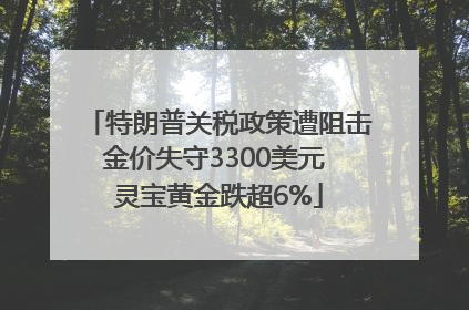 特朗普关税政策遭阻击金价失守3300美元 灵宝黄金跌超6%