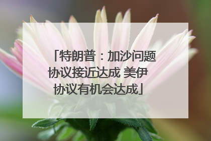 特朗普：加沙问题协议接近达成 美伊协议有机会达成