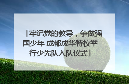 牢记党的教导，争做强国少年 成都成华特校举行少先队入队仪式