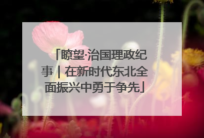瞭望·治国理政纪事｜在新时代东北全面振兴中勇于争先