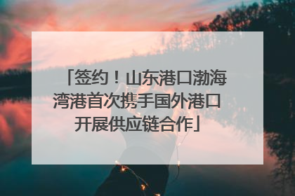 签约！山东港口渤海湾港首次携手国外港口开展供应链合作
