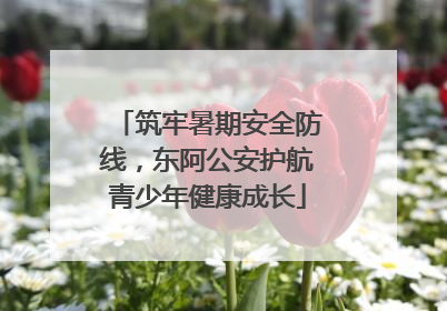 筑牢暑期安全防线，东阿公安护航青少年健康成长