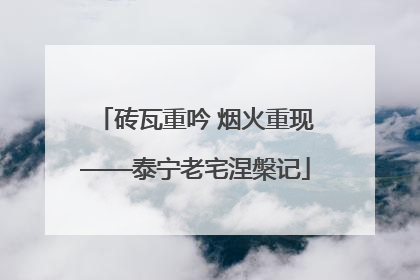 砖瓦重吟 烟火重现——泰宁老宅涅槃记