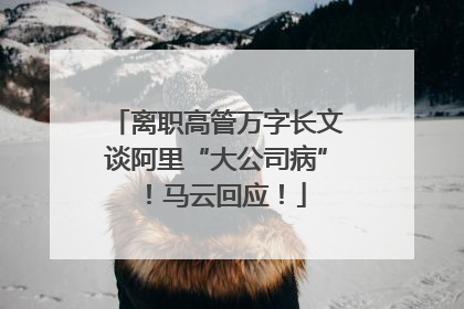 离职高管万字长文谈阿里“大公司病”！马云回应！