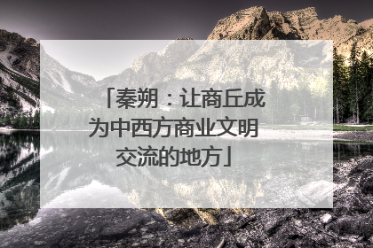 秦朔：让商丘成为中西方商业文明交流的地方