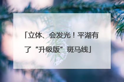 立体、会发光！平湖有了“升级版”斑马线