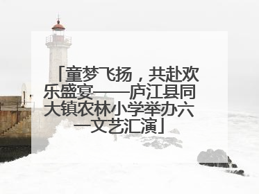 童梦飞扬，共赴欢乐盛宴——庐江县同大镇农林小学举办六一文艺汇演