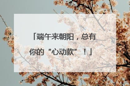 端午来朝阳，总有你的“心动款”！