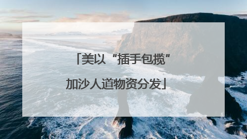 美以“插手包揽”加沙人道物资分发