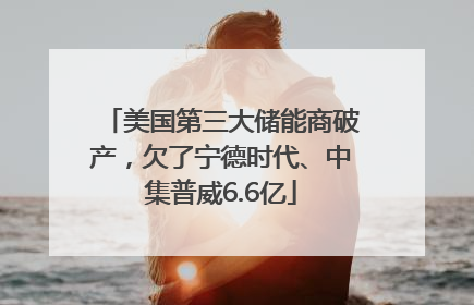 美国第三大储能商破产，欠了宁德时代、中集普威6.6亿