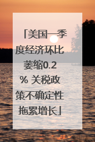 美国一季度经济环比萎缩0.2% 关税政策不确定性拖累增长