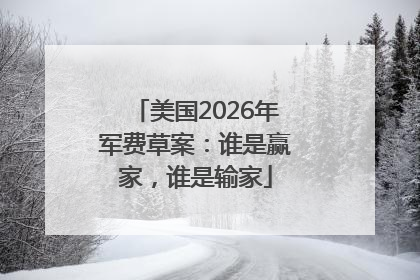 美国2026年军费草案：谁是赢家，谁是输家
