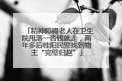 精神障碍老人在卫生院甩落一沓钱就走，两年多后桂阳民警找到物主“完璧归赵”