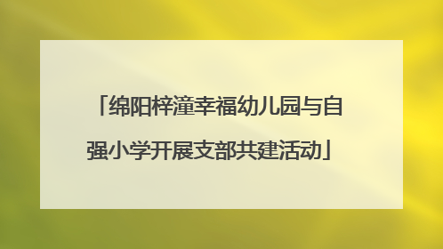 绵阳梓潼幸福幼儿园与自强小学开展支部共建活动