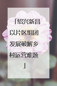 绍兴新昌以片区组团发展破解乡村运营难题
