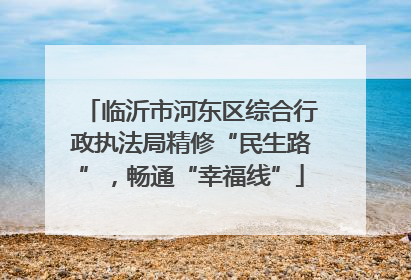 临沂市河东区综合行政执法局精修“民生路”，畅通“幸福线”