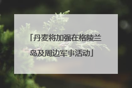 丹麦将加强在格陵兰岛及周边军事活动