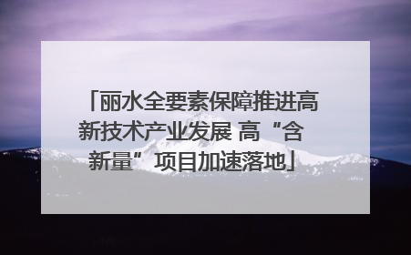 丽水全要素保障推进高新技术产业发展 高“含新量”项目加速落地
