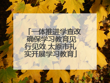 一体推进学查改 确保学习教育见行见效 太原市扎实开展学习教育