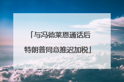 与冯德莱恩通话后 特朗普同意推迟加税