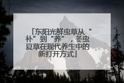 东阳光鲜虫草从“补”到“养”，冬虫夏草在现代养生中的新打开方式