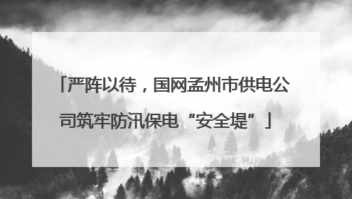 严阵以待，国网孟州市供电公司筑牢防汛保电“安全堤”