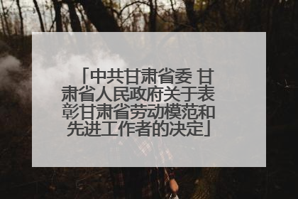 中共甘肃省委 甘肃省人民政府关于表彰甘肃省劳动模范和先进工作者的决定