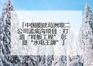 中国能建葛洲坝二公司孟底沟项目：打造“样板工程” 彰显“水电王牌”