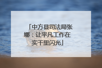 中方县司法局张娜：让平凡工作在实干里闪光
