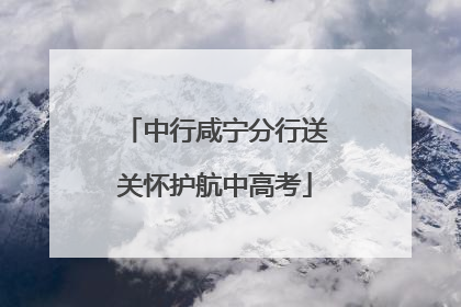 中行咸宁分行送关怀护航中高考