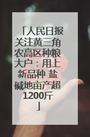 人民日报关注黄三角农高区种粮大户：用上新品种 盐碱地亩产超1200斤