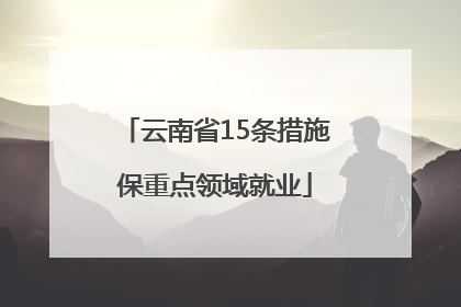 云南省15条措施保重点领域就业