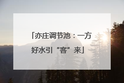 亦庄调节池：一方好水引“客”来