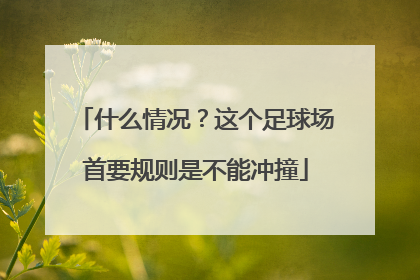 什么情况？这个足球场首要规则是不能冲撞