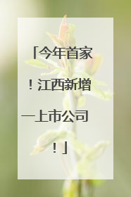 今年首家！江西新增一上市公司！
