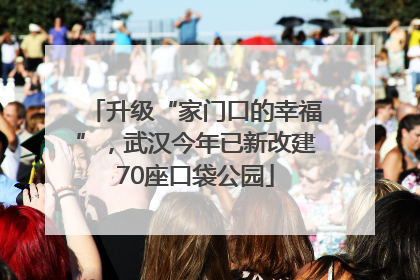 升级“家门口的幸福”，武汉今年已新改建70座口袋公园