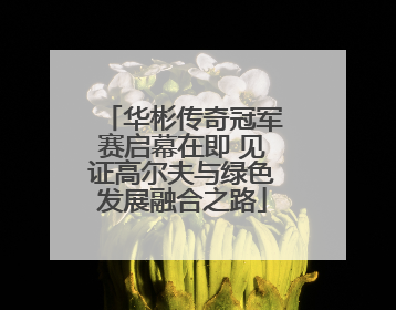 华彬传奇冠军赛启幕在即 见证高尔夫与绿色发展融合之路