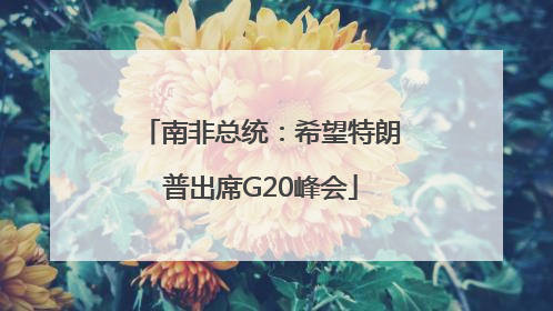南非总统：希望特朗普出席G20峰会