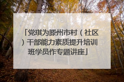 党琪为滕州市村（社区）干部能力素质提升培训班学员作专题讲座