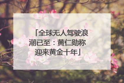 全球无人驾驶浪潮已至：黄仁勋称迎来黄金十年