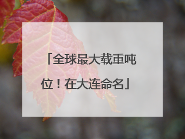 全球最大载重吨位！在大连命名