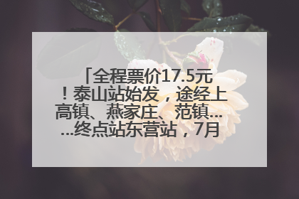 全程票价17.5元！泰山站始发，途经上高镇、燕家庄、范镇……终点站东营站，7月1日开通！